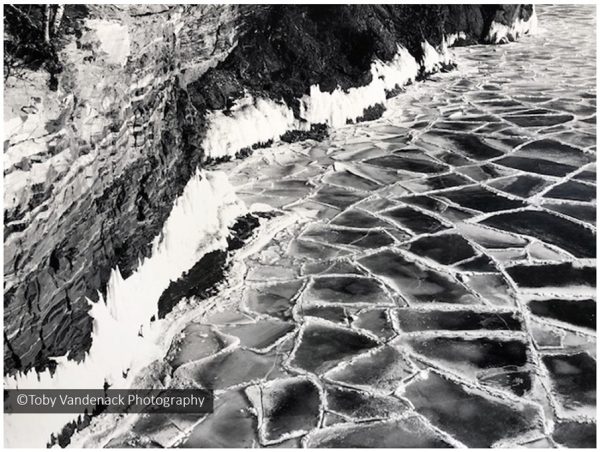 Frozen Lake and Cliffs, Upper Peninsula, Michigan
