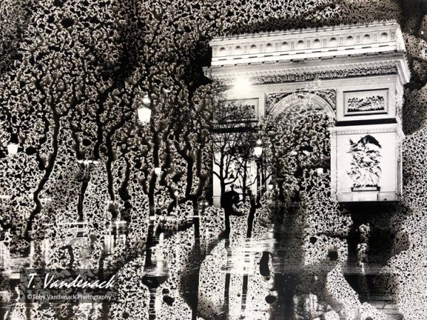 Rainy Night in Paris (silver gelatin photograph)